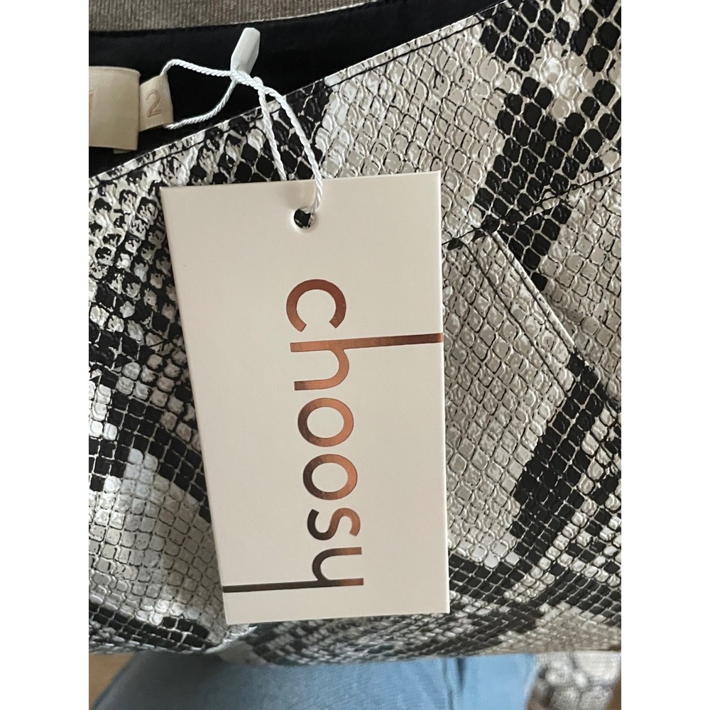 Choosy Snakeskin Print Faux Leather High Rise Pants Size 2 NEW - Picture 5 of 9